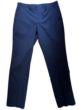 Express Men's Cotton Slim Dress Pants Flat Front Size 32x32 Blue Solid Pockets